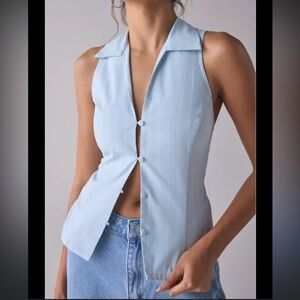 Urban outfitters blue striped sleeveless top